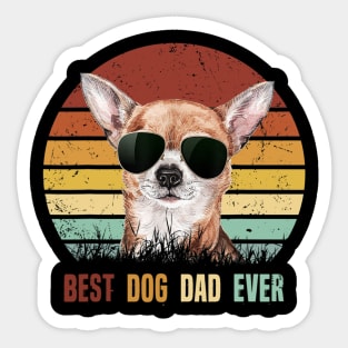 Best Dog Dad Ever Chihuahua Vintage Sticker